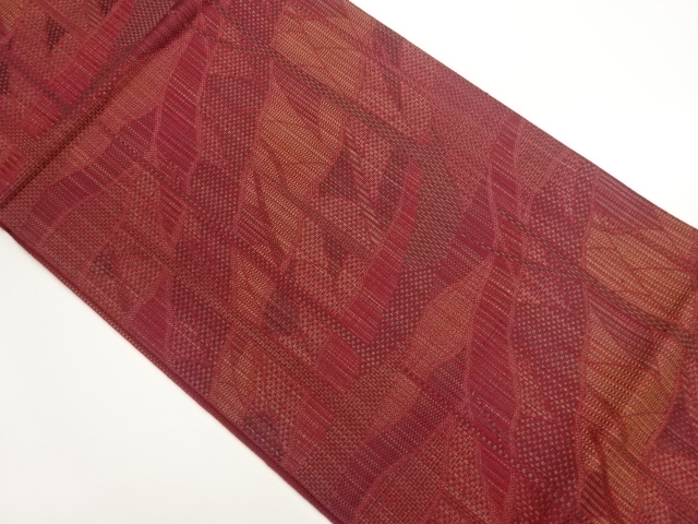 本場筑前博多抽象樹木模様織出し名古屋帯